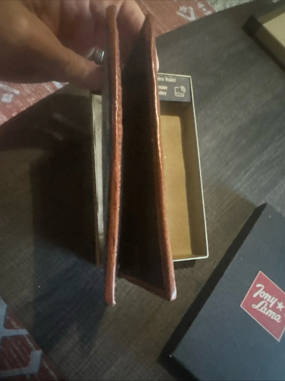 New Tony Lama Rodeo Wallet Blue Aztec Genuine Leather RFID Western Checkbook
